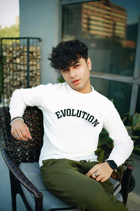 White Squar texture Sweatshirt VESTOJ